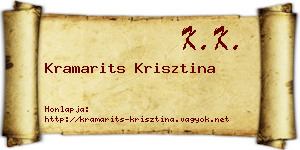 Kramarits Krisztina névjegykártya